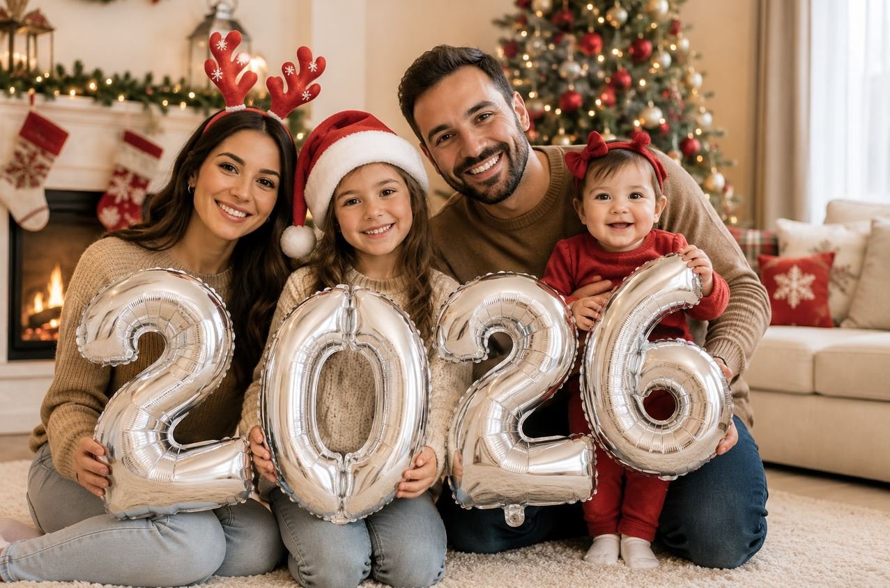 Beautiful happy multi-generation family celebrating Christmas at home. | Glendale Cleaning Services